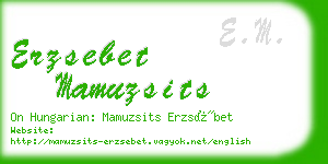 erzsebet mamuzsits business card